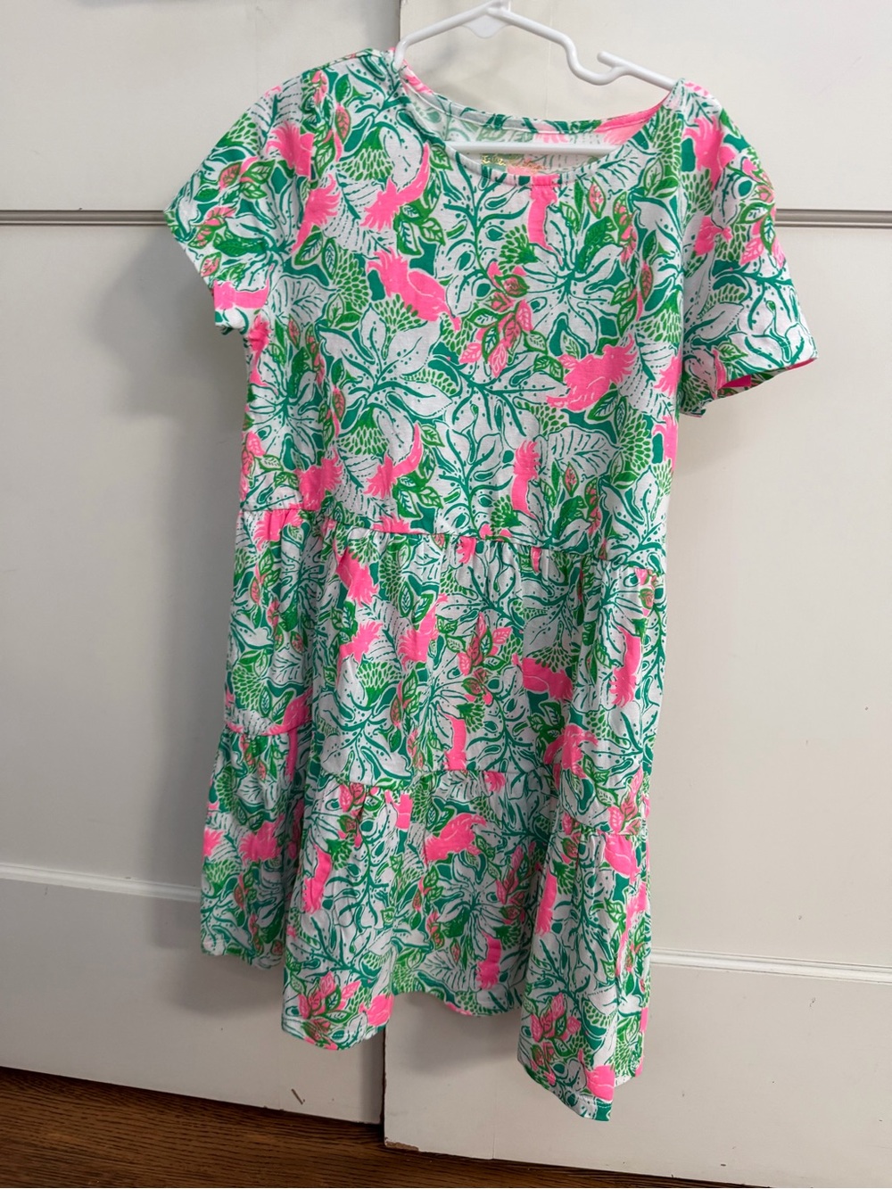 NWT LILLY PULITZER MINI GEANNA SHORT SLEEVE DRESS BOTANICAL GREEN JUST WING IT